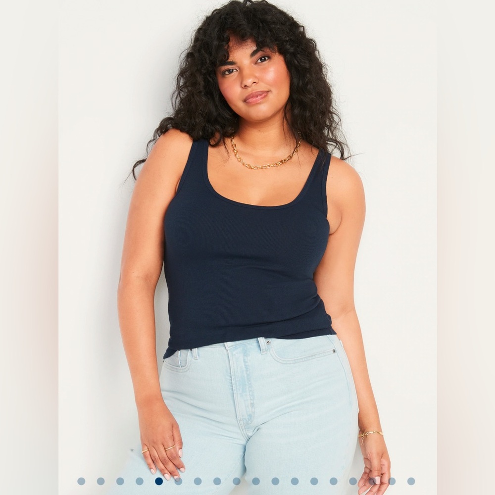 NWOT 3-Pack Old Navy Women’s Slim-Fit Rib-Knit Tank Top Blue Large 12-14 Tall - Picture 3 of 16